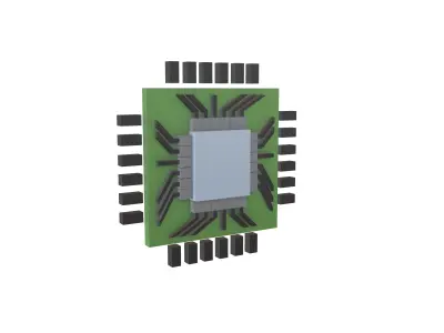 Microchip Symbol V1 001 Low-poly 3D model