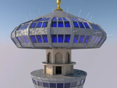 Zawraa Tower Low-poly 3D model