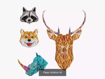 Paper artwork collection 2 3D Model Pack