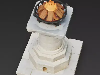 Ancient Classical Stone Lighthouse Beacon 3D Model Low-poly 3D model