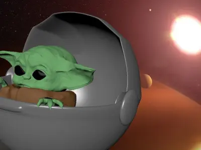  Baby Yoda from the series Mandalorian 3d 3D model