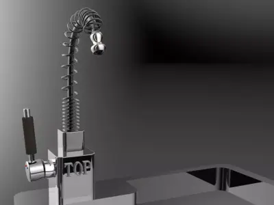 faucet kitchen sink 3D model