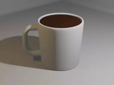 Ceramic Coffee Cup Low-poly 3D model