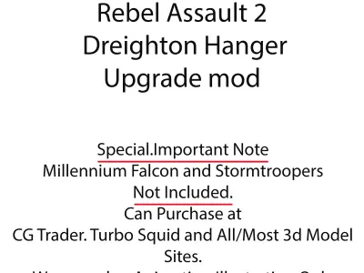 Star Wars Rebel Assault 11-Mining Tunnel Hanger Low-poly 3D model