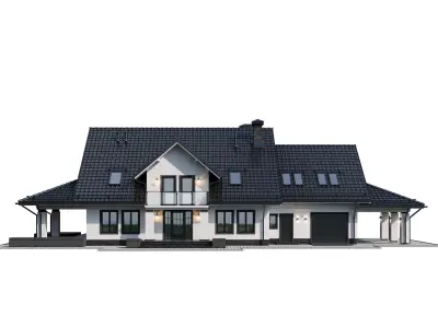 Privat house 4 with Blender file 3D model