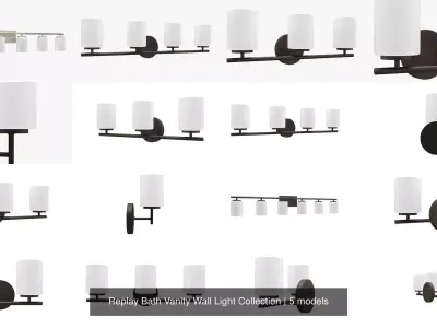 Replay Bath Vanity Wall Light Collection 3D Model Pack