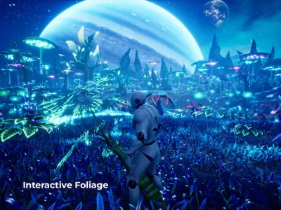 Alien Planet Fantasy Environment - Swamp Plants Low-poly 3D model