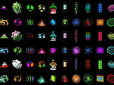 Sci-Fi Pack Low-poly 3D model