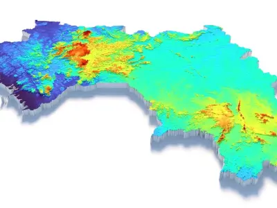 Guinea Gine Terrain Country 3D model
