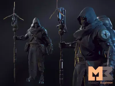 Sci-Fi Character 05 Crow Low-poly 3D model
