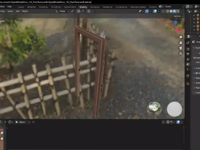 Modern Styled Wooden Door 4K PBR Low-poly 3D model