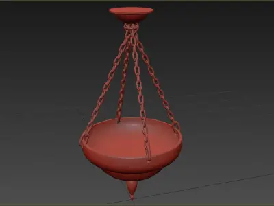 Medieval Torch Low-poly 3D model 7