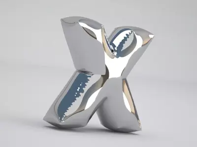 X Balloon Silver 3D model