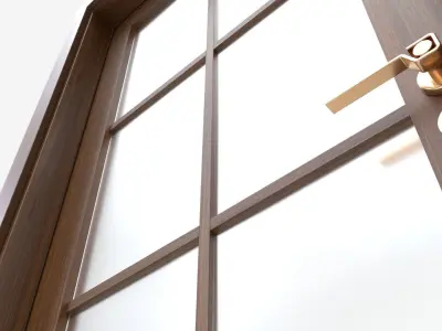 Modern Wooden Interior Door with Furniture 014 3D model