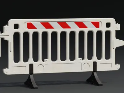 Plastic Barricade PBR Game-Ready Low-poly 3D model