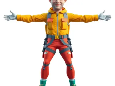 Energetic Explorer Outfit model pack Low-poly 3D model