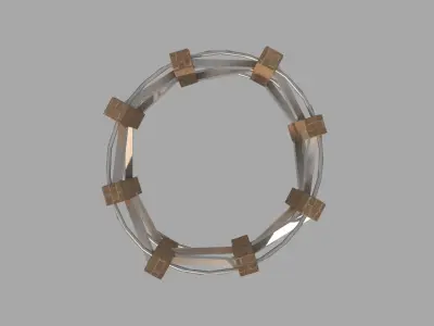 Scaffold wooden ring Free low-poly 3D model