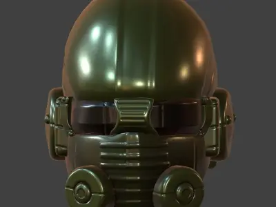 Gas mask helmet 3d model scifi Low-poly  Low-poly 3D model 394