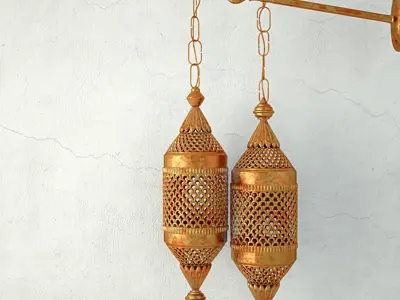Moroccan Double Lantern Sconce 3D model