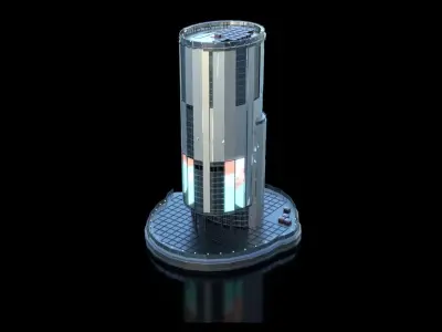 Futuristic Future Modern City Building Skyscraper 17 3D model