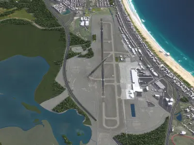 Gold Coast Airport Low-poly 3D model