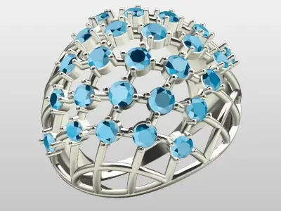 Fancy ladies air mesh ring 3D print model