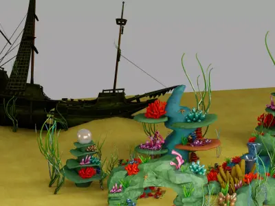 Ocean cartoon 3D model