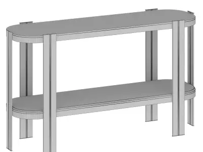 Oval Glass And Marble Console 3D model