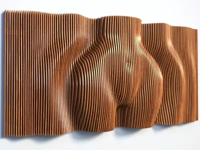 Parametric Female Body Panel Wall Decor 3D model