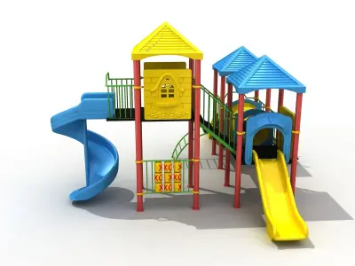  3D Metal Child Playpen 035 3D model