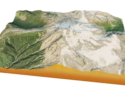 Mount Garibaldi 3d model terrain Low-poly 3D model