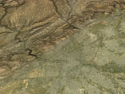 Damascus - Topography Terrain Low-poly 3D model