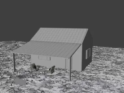 Wooden Cabin House 3D model