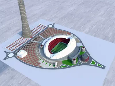 Khalifa International Stadium Qatar 2022 World cup 3D model