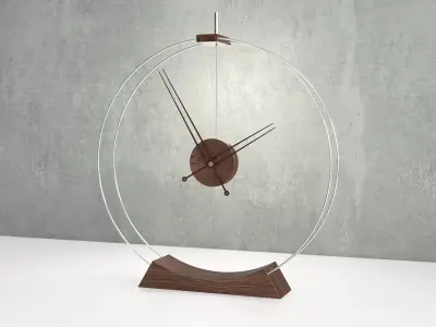 Double Rings Desk Clock Free 3D model