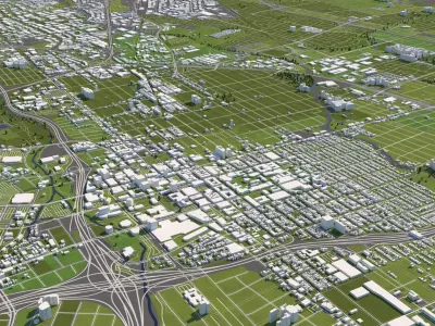San Jose 50x50km 3D City Map 3D model