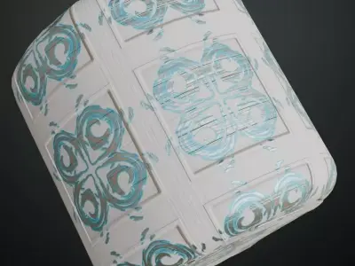 Ornate Floral White Wood Panel PBR Seamless Texture