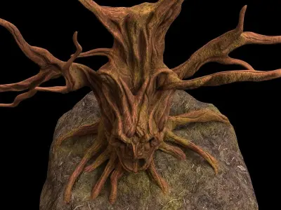 tree fantasy druid 3D model