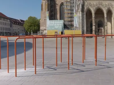 Outdoor Calisthenics Rig Labyrinth Orange Low-poly 3D model