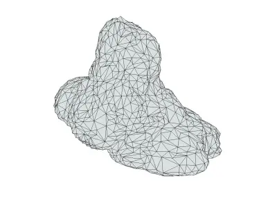 Low poly Ice cave column Low-poly 3D model