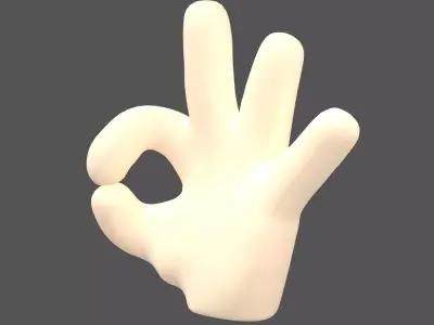 OK Hand v1 001 Low-poly 3D model