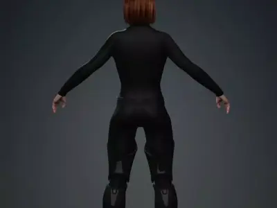 Realistic Rigged Female Sci-Fi Character 3D model