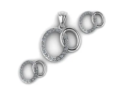 Women Fashion Oval diamond pendant 3d printable Model 3D print model