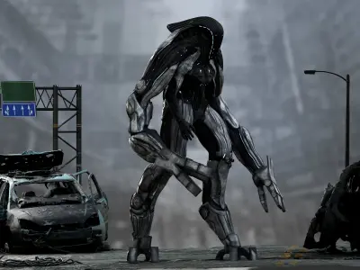 Alien Exosuit Low-poly 3D model