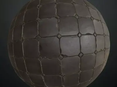 Dark Anti-Slip Studded Paving PBR Seamless Texture