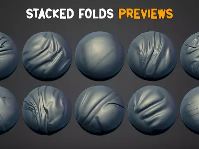 50 Stacked Fold Brushes   Vol 14 Texture