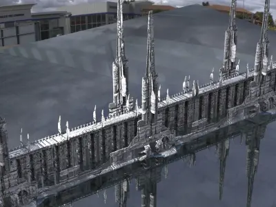  Sci-Fi Fantasy Bridge design extended 3D model