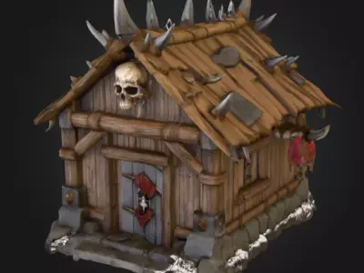 Orc House with Skull Low-poly 3D model