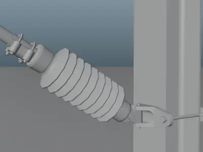 Railroad Catenary Poles Push Pull 2 Sets 3D model