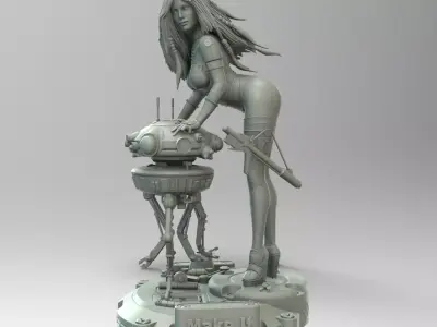 Star Wars Probe Droid Girl Pin Up 3D print model
